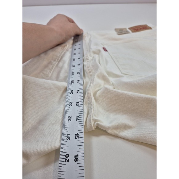 Levis Classic Straight Jeans Womens 16W White Mid Rise Stellar Stretch Denim - Picture 16 of 16